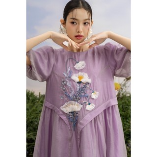 Đầm babydoll OLV tay phồng thêu nổi bật ngọt ngào Mireille phù hợp đi chơi đi cà phê