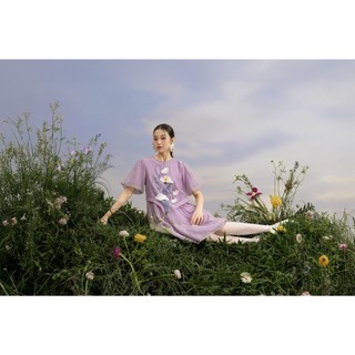 Đầm babydoll OLV tay phồng thêu nổi bật ngọt ngào Mireille phù hợp đi chơi đi cà phê