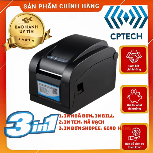 BH 12 Tháng ] Máy in XP 350B in đơn hàng GHTK, in tem nhãn và phiếu giao hàng các sàn TMĐT