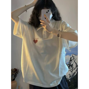 Áo polo form rộng tay lỡ chất cotton su - Tim love