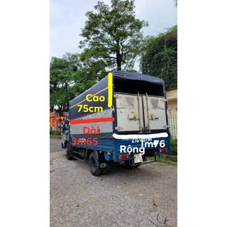 Bạt phủ xe tải k165, k250, k140 kích thước thùng dài 3m 50, rộng 1m65,cao phủ 75phân bạt hàn quốc