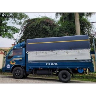 Bạt phủ xe tải k165, k250, k140 kích thước thùng dài 3m 50, rộng 1m65,cao phủ 75phân bạt hàn quốc