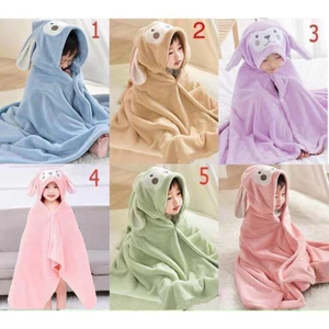 KHĂN TẮM KÈM MŨ TRÙM ĐẦU TAI THỎ CHẤT COTTON MỀM MẠI CHO BÉ