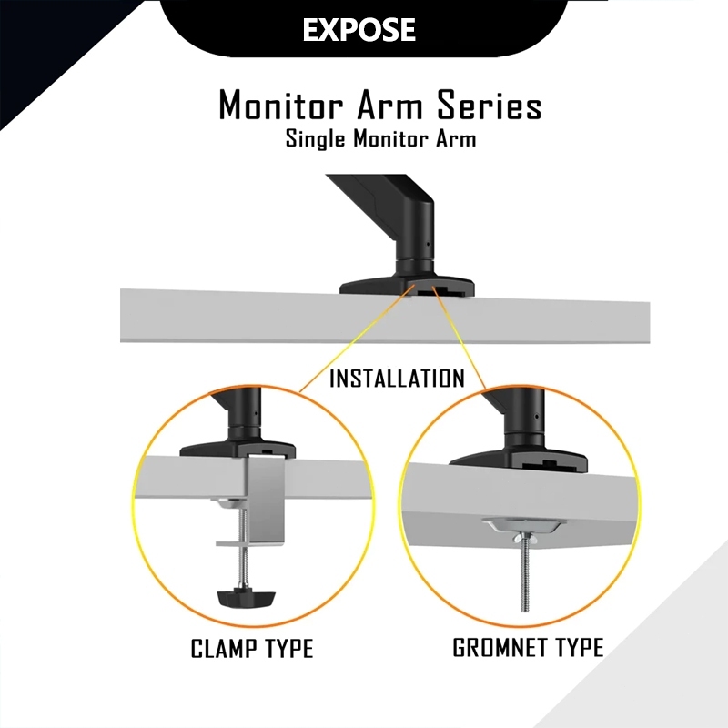Giá treo 2 arm màn hình 17-34 inch 9 kg Xoay 360° và điều chỉnh đa Góc điều chỉnh từ Không cần khoan | BigBuy360 - bigbuy360.vn