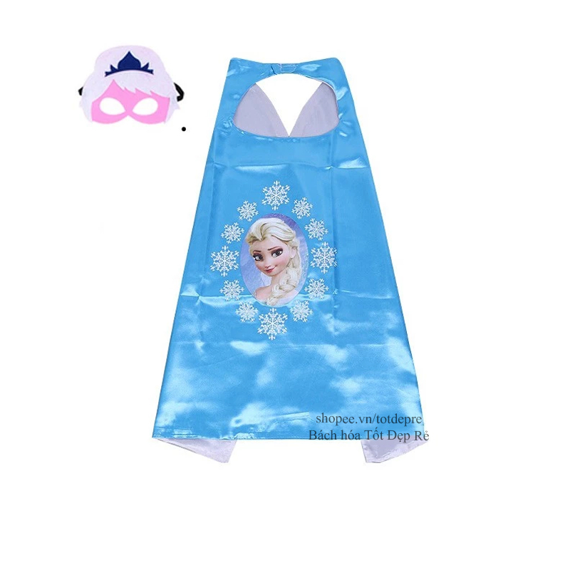 Áo choàng siêu nhân kèm mặt nạ chất vải satin mượt óng 2 lớp cho bé hóa trang thành anh hùng