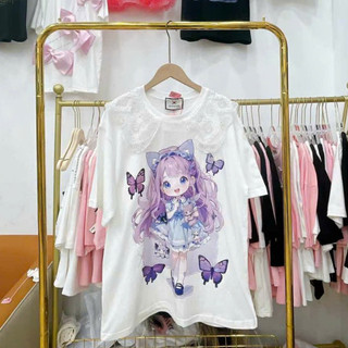Áo thun Ren Thêu Cổ Bèo Chất Cotton Zitong