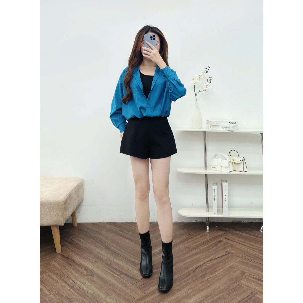Ảnh Áo Kiểu Nữ 𝐂𝐂𝐇𝐀𝐓 Dáng Boom Kiểu Liền Mảnh Jenni Chất Liệu Phối Thun Cao Cấp 24ADT8012GT 1