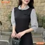Đầm thiết kế BEMINE cổ sen dáng bút chì tay dài phối sọc phù hợp đi làm, đi dạo phố-MT9898