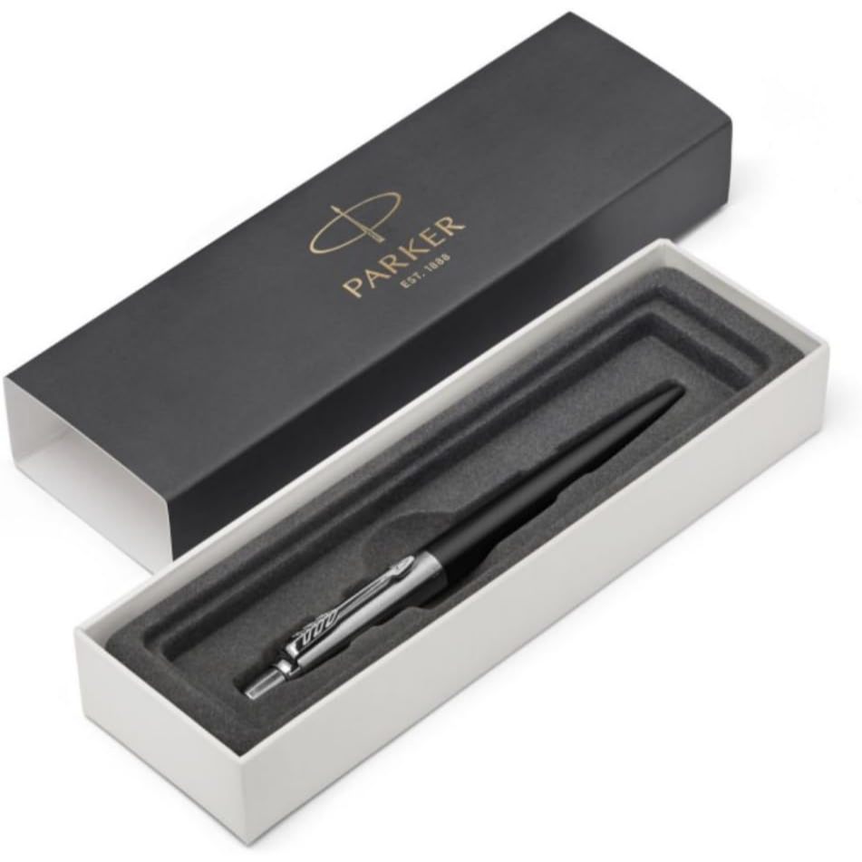 Bút Bi Parker Jotter Core Line/Vỏ Thép Không Gỉ/Cài Bạc/Hộp Quà/Quà Tặng Doanh Nhân/Mực Đen
