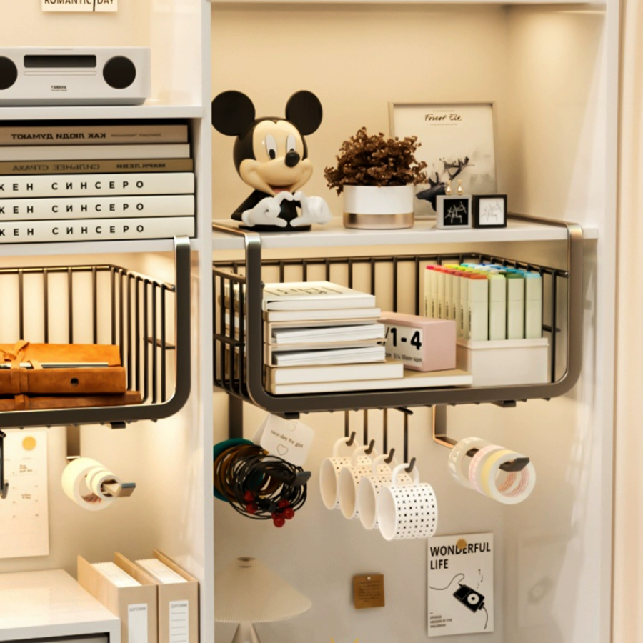 Khay Lưới Sắt Gắn Tủ Bếp Đa Năng, Ngăn Kéo Bàn Làm Việc Size 33x23cm Kệ Khung Gài