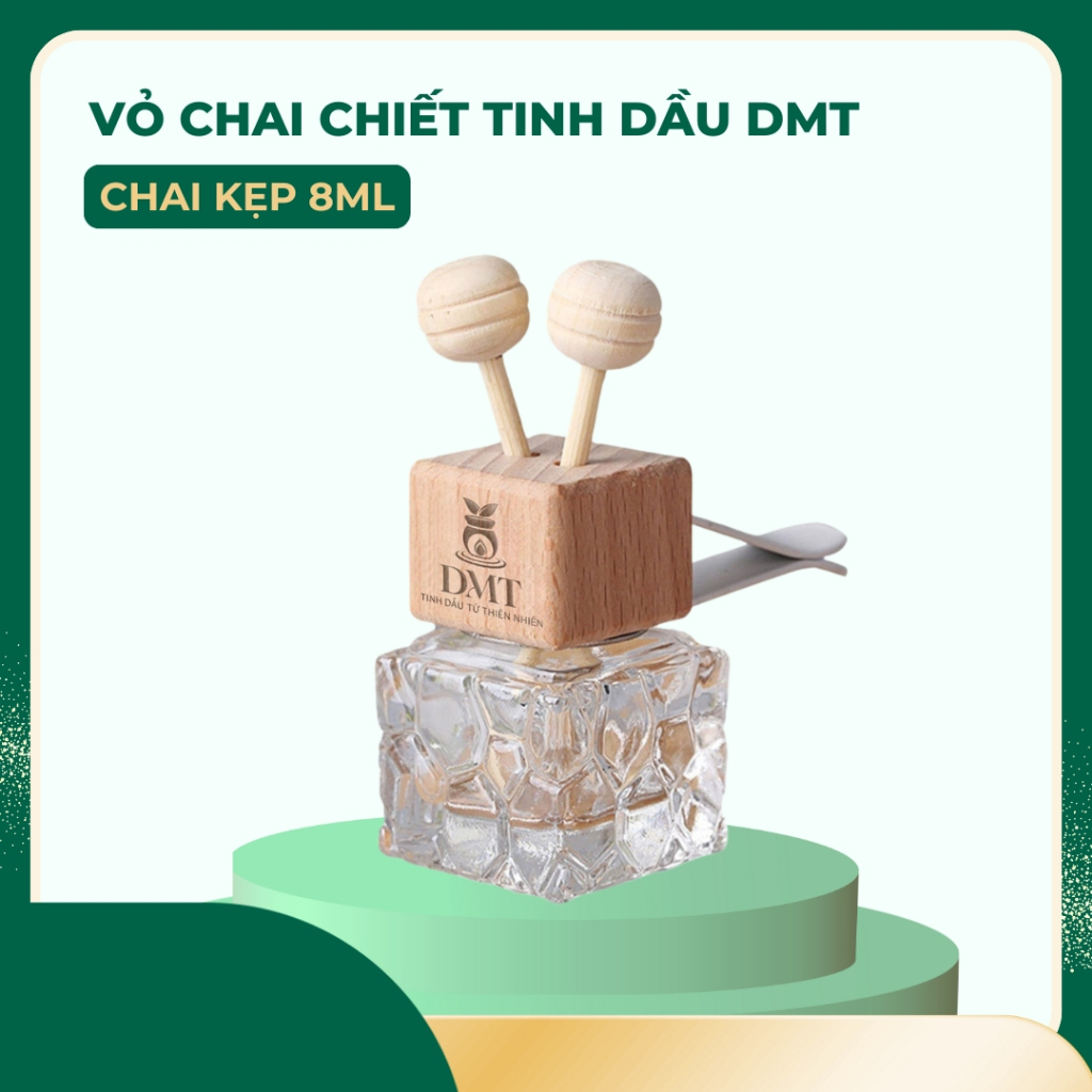 Vỏ Chai Treo Kẹp Đựng Tinh Dầu 8ml Treo kẹp xe, Treo Tủ Quần Áo, để bàn decor - Khử Mùi, Thơm Phòng.