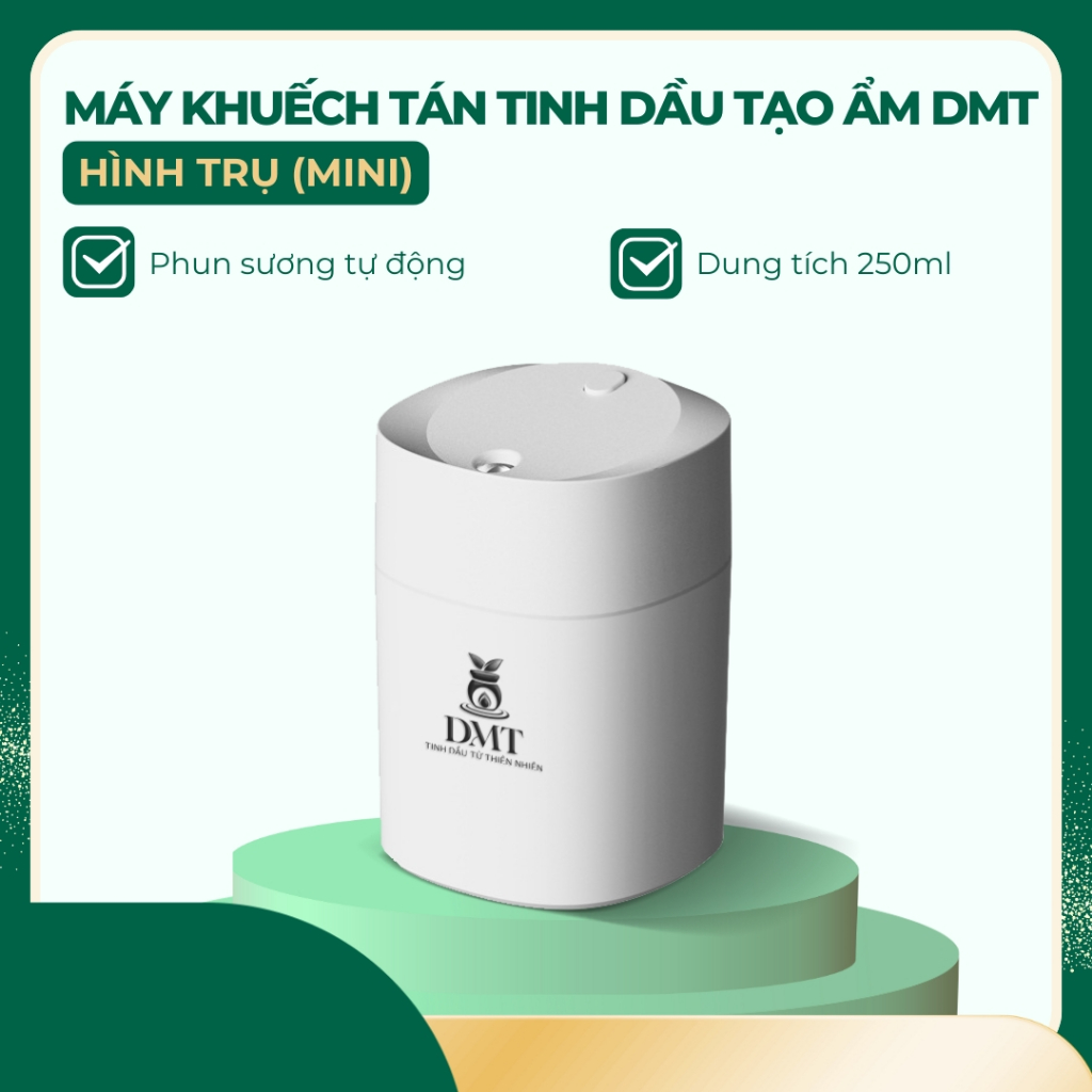[Hàng Tặng Không Bán] Máy xông tinh dầu, tạo ẩm, phun sương hình trụ DMT - 250ml