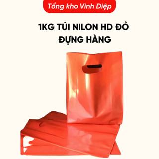 1kg túi nilon HD đỏ đựng hàng chất dày dùng làm túi đựng đồ, đựng quà biếu - 3 size