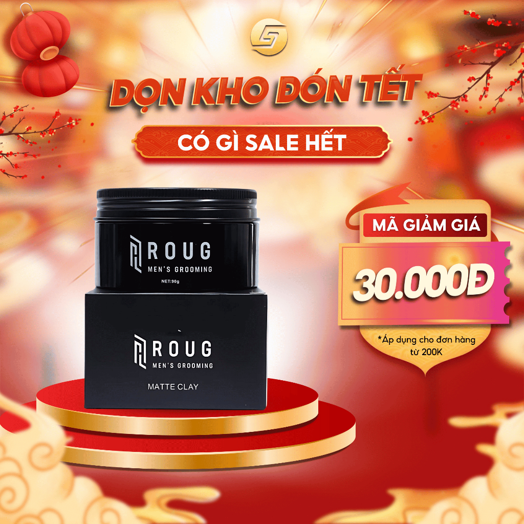 Sáp vuốt tóc nam ROUG Matte Clay cho tóc mỏng|Sáp Roug đen Singapore ...