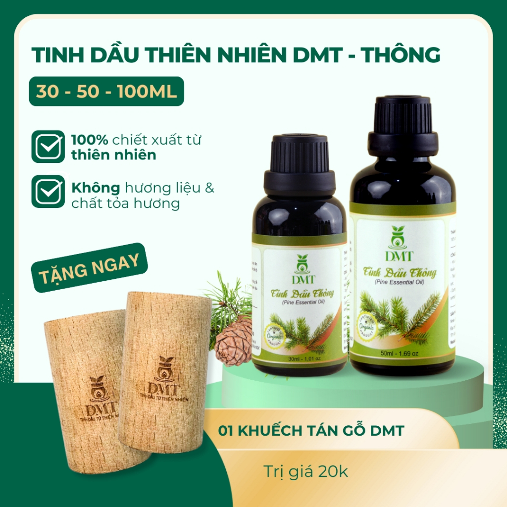 Tinh Dầu Thông Thiên Nhiên DMT Nguyên Chất, Thanh Lọc Không Khí, Cải Thiện Tập Trung-30ml/50m/100ml