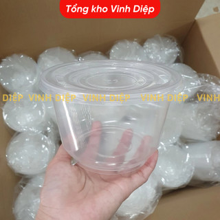 10 Hộp nhựa tròn lò vi sóng Microwave đựng đồ ăn hoa quả có nắp trong suốt Thuận Lợi, hộp nhựa 1 lần