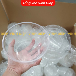 10 Hộp nhựa tròn lò vi sóng Microwave đựng đồ ăn hoa quả có nắp trong suốt Thuận Lợi, hộp nhựa 1 lần
