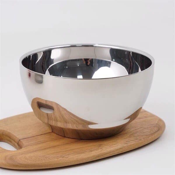 Bát Tô 2 Lớp Cách Nhiệt Chống Nóng Tốt Julia Child Lunkai Size 20, Bát đựng canh, Sup inox 18/10