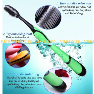 Bàn chải đánh răng than tre, bàn chải du lịch đóng hộp, bàn chải Hàn Quốc loại 1 sợi mềm