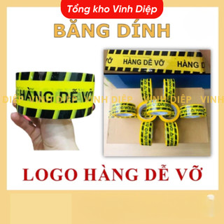 Băng dính Hàng Dễ Vỡ Xin Nhẹ Tay đóng hàng màu vàng 1 cuộn bản 5cm