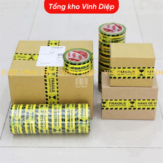 Băng dính Hàng Dễ Vỡ Xin Nhẹ Tay đóng hàng màu vàng 1 cuộn bản 5cm