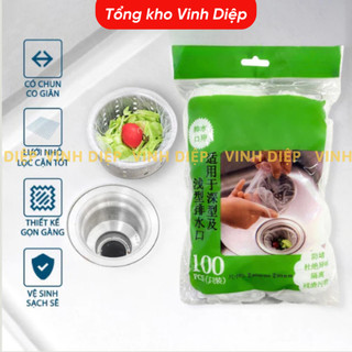 Túi 100 lưới lọc rác bồn rửa chén bát