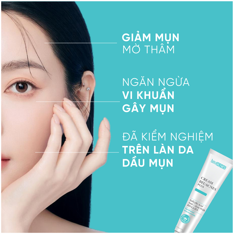 Ảnh [Độc quyền live] Kem giảm mụn nhanh 24h BEUACNES PLUS mụn trứng cá, chiết xuất rau má, hỗ trợ mờ thâm mụn 15g 4