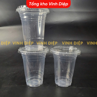 Cốc nhựa, ly nhựa khổng lồ 1000ml 800ml, ly trà tắc 1 lít, trà chanh, thố trà sữa (25 ly có nắp)