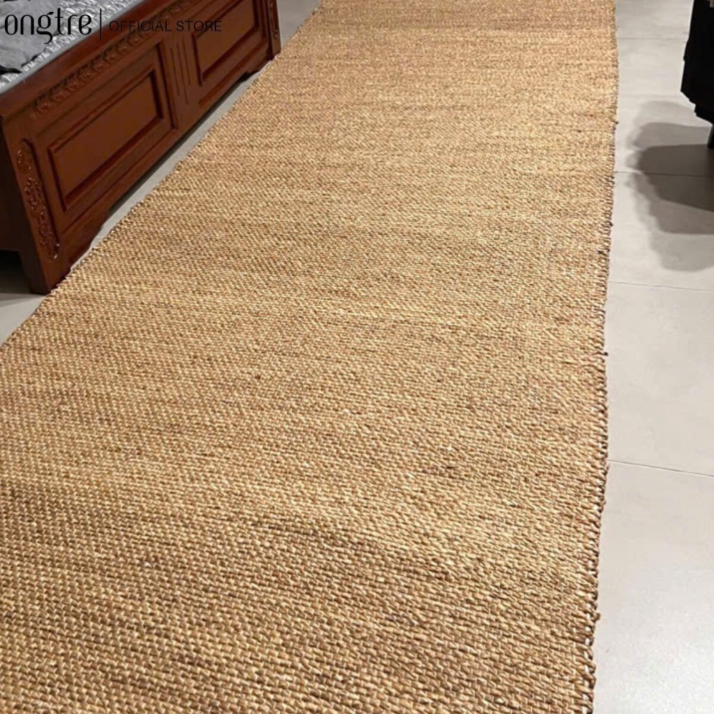 Thảm Trải Sàn Cói Lục Bình ONGTRE, Thảm Decor Cao Cấp Hình Vuông Chữ Nhật Cho Phòng Khách, Biệt Thự, Khách Sạn
