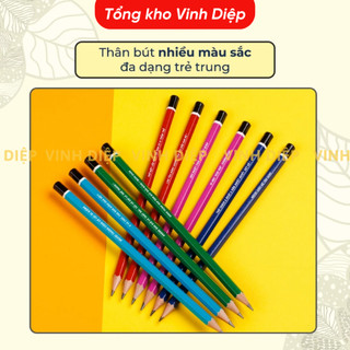 Bút chì gỗ 2B nhiều màu, viết êm tay rõ nét, bút chì vẽ