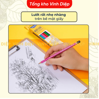 Bút chì gỗ 2B nhiều màu, viết êm tay rõ nét, bút chì vẽ