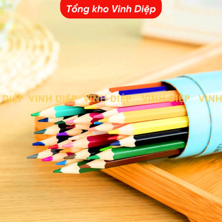 Lọ bút chì màu 12 - 18 màu, hộp bút chì màu 12 18 cây, nắp kèm chuốt gọt bút