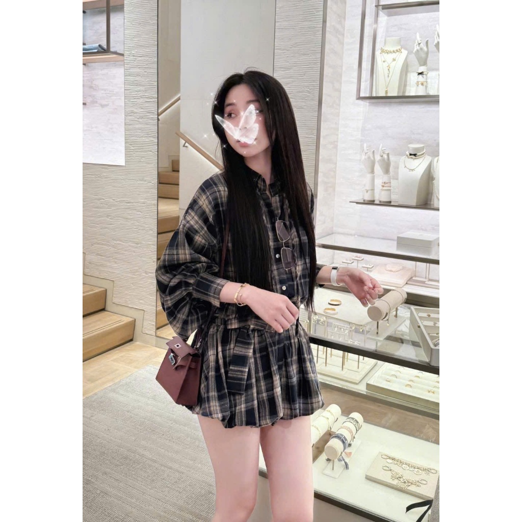 Áo sơ mi kẻ karo giấu quần, áo sơ mi giấu quần  có cổ kẻ karo trẻ  trung năng động phù hợp với mọi lứa tuổi