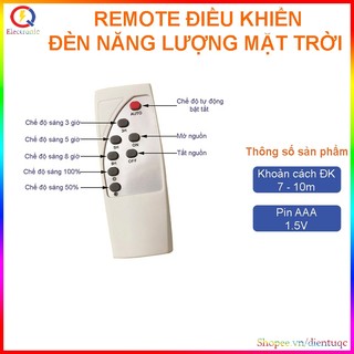 Ảnh 3 – Remote điều khiển đèn năng lượng mặt trời