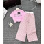 Set đồ nữ áo croptop in chữ quần dài suông ống rộng họa tiết caro