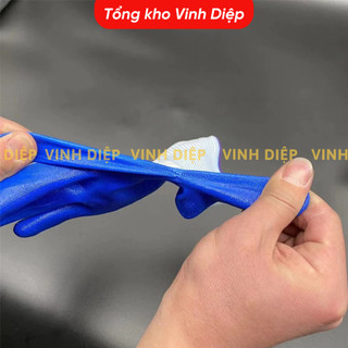 Combo 12 đôi găng tay sơn xanh tĩnh điện, găng bảo hộ lao động loại tốt bền đẹp giá rẻ