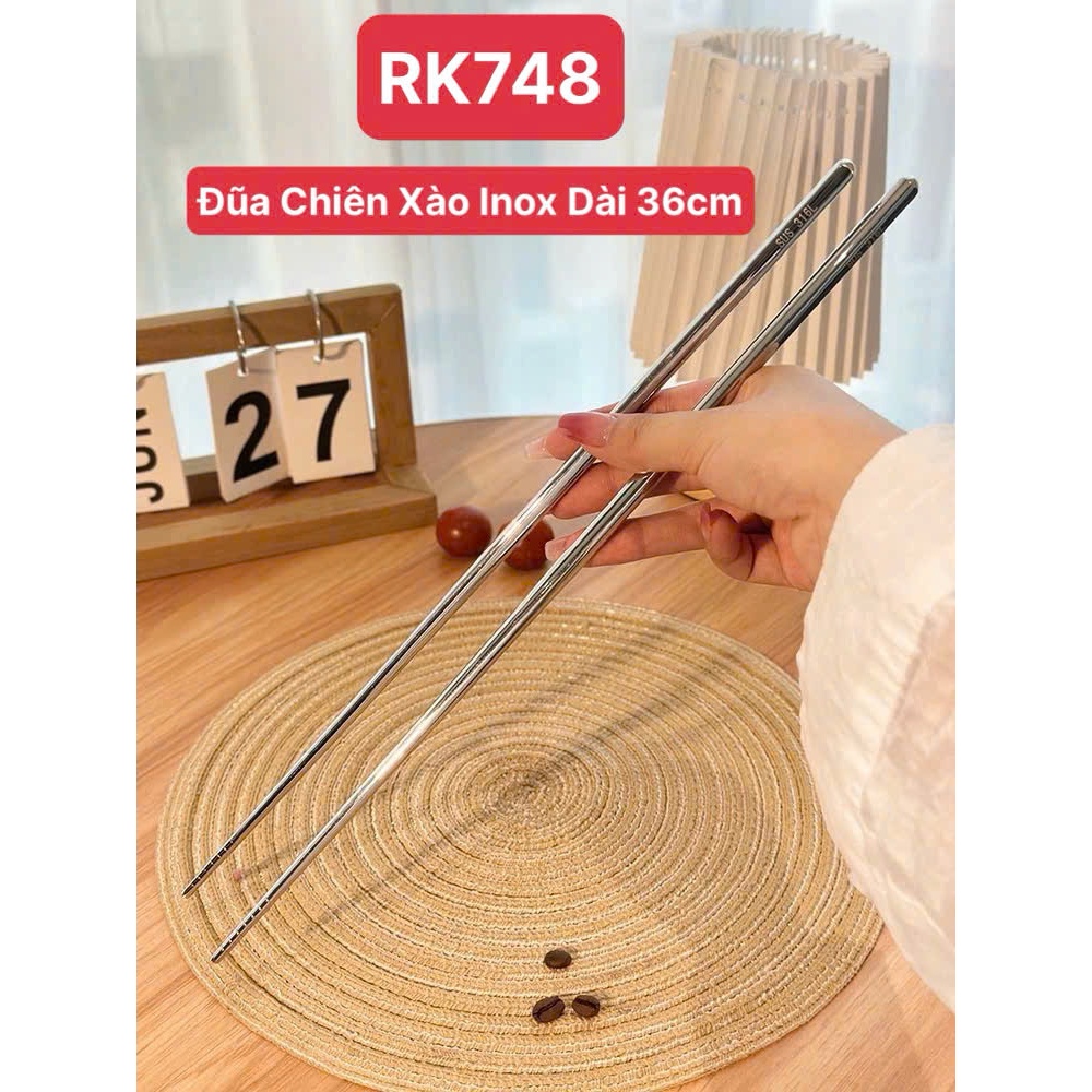 Đũa Dài Nấu Chống Trơn Trượt Có Gờ Giữ Thức Ăn Đũa Xào Chockmen RK748 RK749