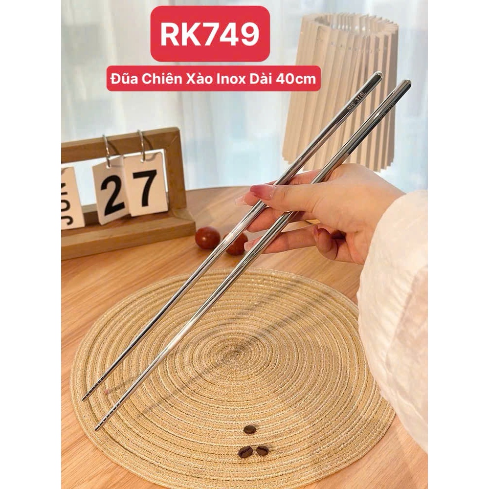 Đũa Dài Nấu Chống Trơn Trượt Có Gờ Giữ Thức Ăn Đũa Xào Chockmen RK748 RK749