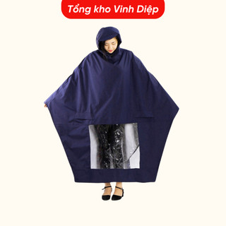 Áo mưa choàng cánh dơi siêu nhẹ 1 đầu 2 đầu, áo mưa siêu nhẹ