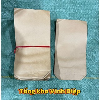 Túi Giấy Xi Măng Combo 100 Túi - Kraft Không Quai Đựng Bánh Đồ Ăn Đủ Kích Cỡ