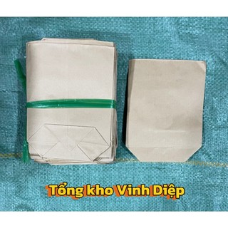 Túi Giấy Xi Măng Combo 100 Túi - Kraft Không Quai Đựng Bánh Đồ Ăn Đủ Kích Cỡ