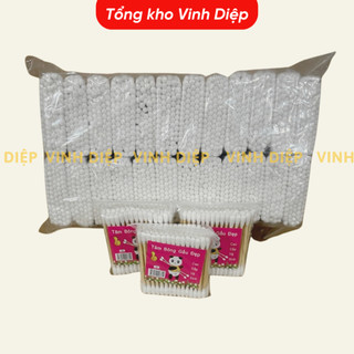 01 gói 100 tăm bông cán gỗ