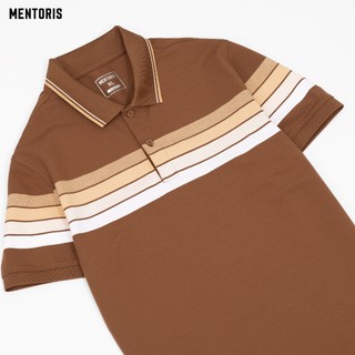 Áo Polo Nam Cao Cấp MENTORIS, Họa Tiết Kẻ Ngang Thời Trang, Chất Cotton Thoáng Khí Thoải Mái MPL2509