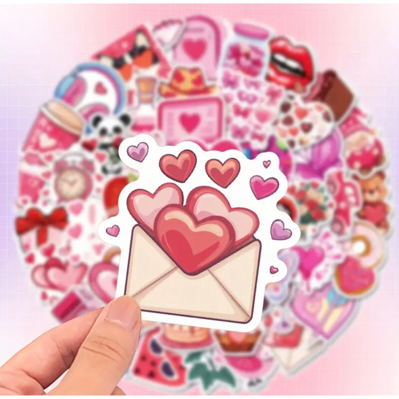 100 Sticker Dễ Thương Màu Hồng Ngọt Ngào Nguyên Tố Vật Thể Hoa Văn Tinh Tế PVC Đóng Hộp Dán Học Sinh DIY Văn Phòng Phẩm