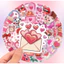 Set 100 Sticker Màu Hồng Dễ Thương PVC Chống Nước Dán Laptop Vali Mũ Bảo Hiểm Sổ Tay