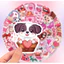Set 100 Sticker Màu Hồng Dễ Thương PVC Chống Nước Dán Laptop Vali Mũ Bảo Hiểm Sổ Tay
