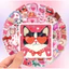 Set 100 Sticker Màu Hồng Dễ Thương PVC Chống Nước Dán Laptop Vali Mũ Bảo Hiểm Sổ Tay