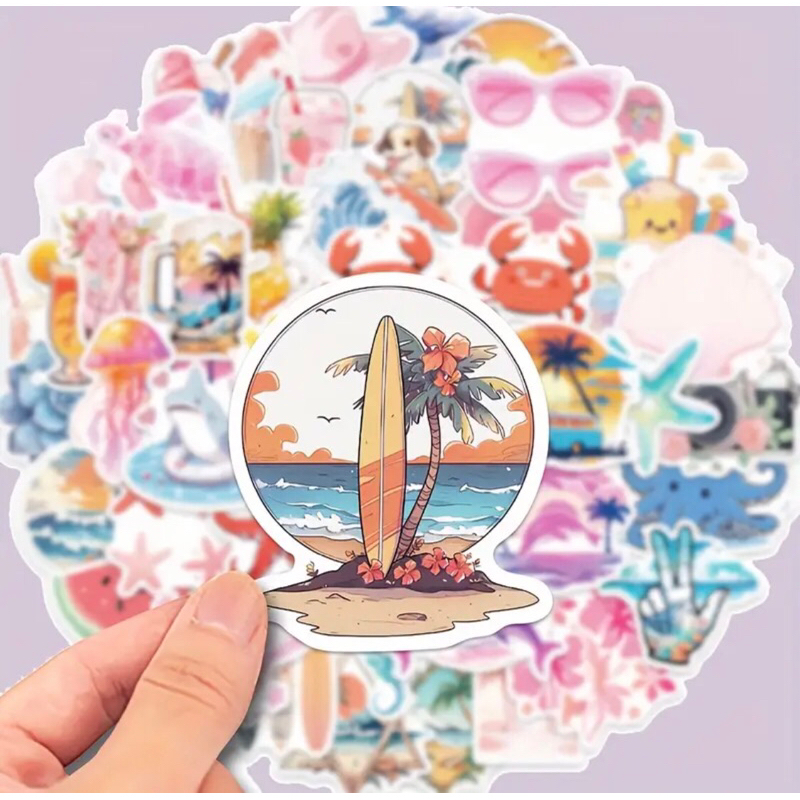 Set 100 Sticker Miếng Dán Du Lịch , Không Lặp Hình, Không Thấm Nước, Sticker Dán Laptop