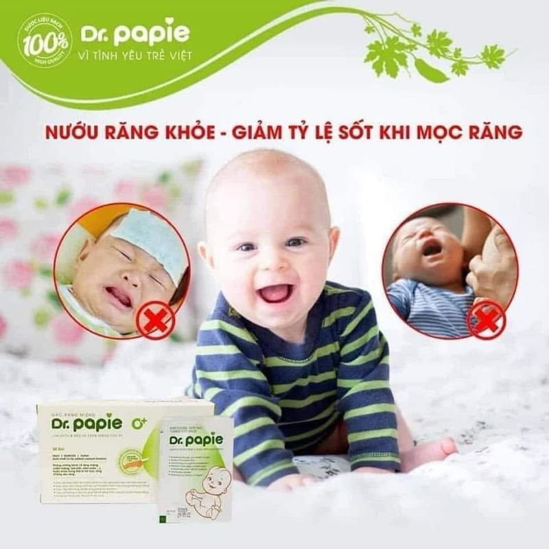 Gạc rơ lưỡi Dr. Papie hộp 30 miếng cho bé