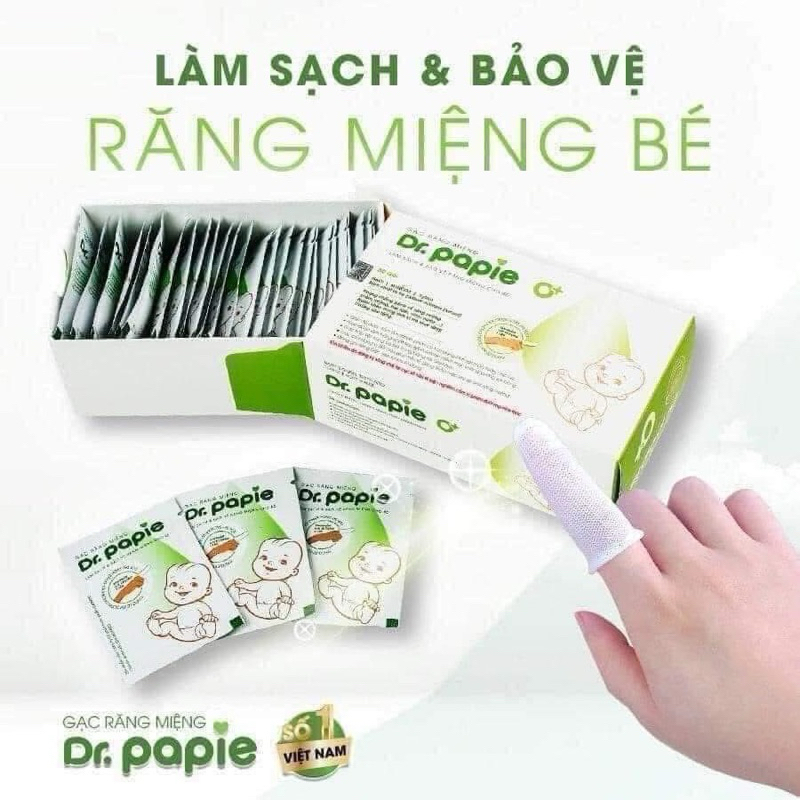 Gạc rơ lưỡi Dr. Papie hộp 30 miếng cho bé